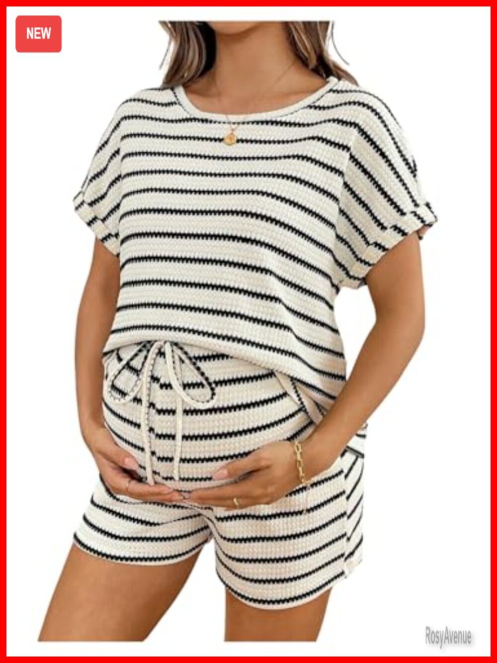 Women's Maternity 2 Piece Outfit Short Sleeve Top Shorts Set